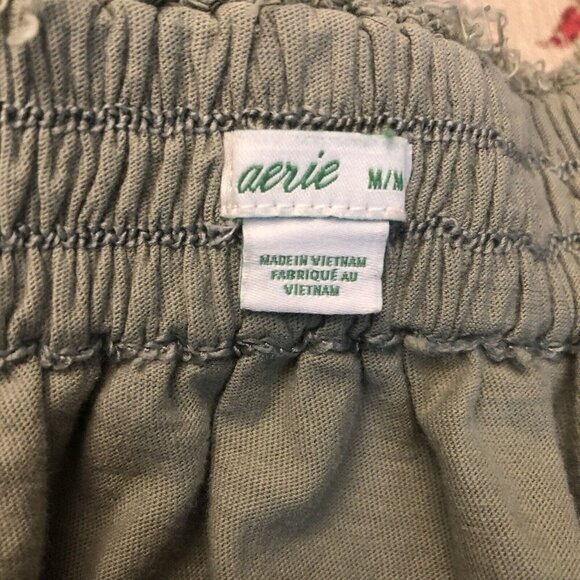 Aerie Mini Skirt Tiered Size M Sweatshirt Material Pull On Green Cotton Soft - Picture 4 of 7